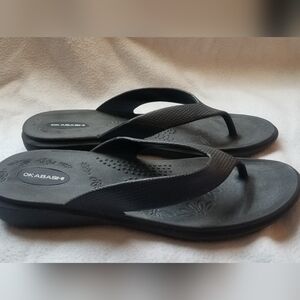Okabashi Womens Black Flip Flop Sandal Size L